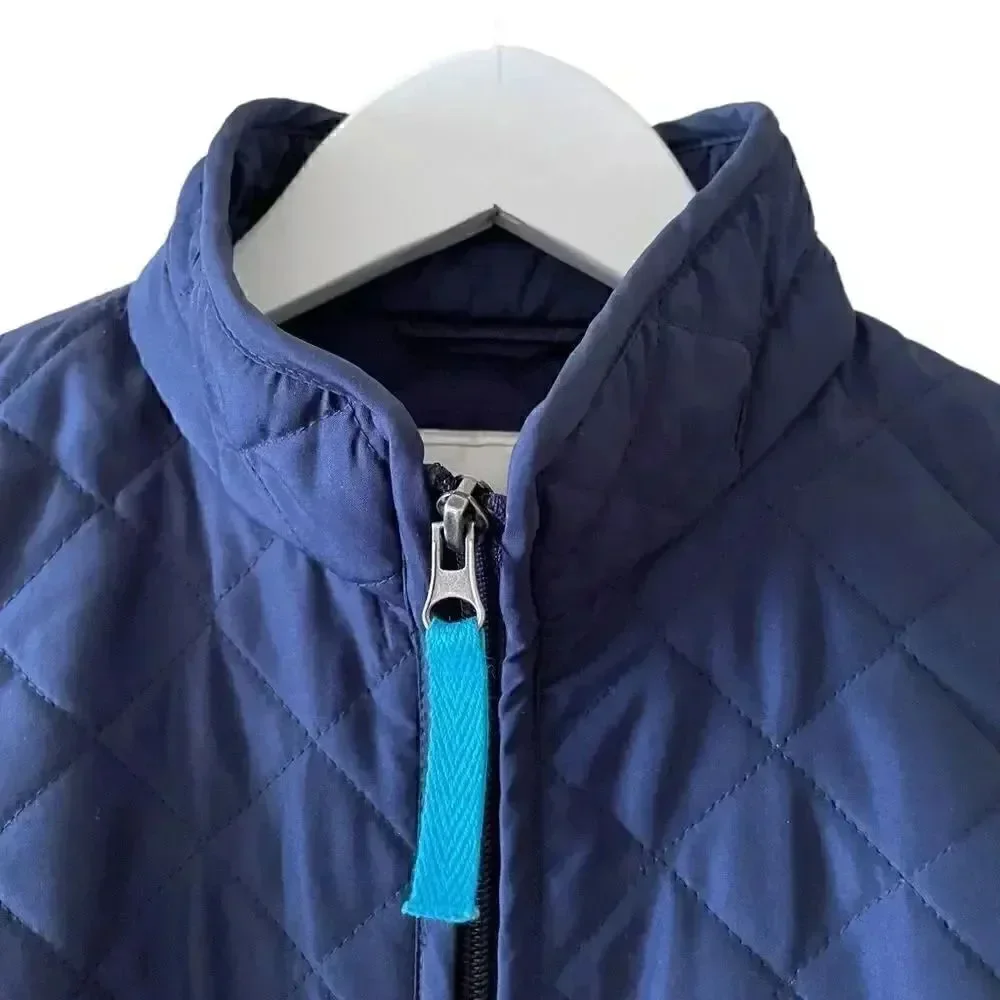 Van Heusen Navy Quilted Cozy Sleeveless Vest Full Zip Polyester SZ SP